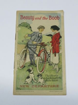 Antique Beauty And The Boob Departure Coaster Break Advertising Pamphlet