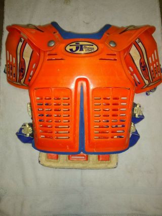 Vintage Jt Racing Chest Protector Rare Orange/blue Mx Bmx