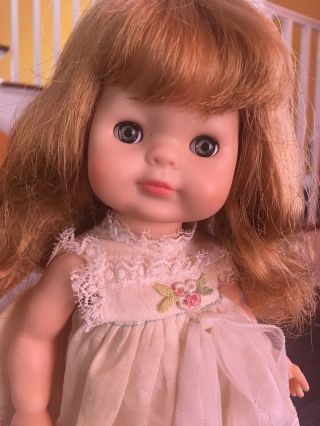 Vintage Vogue Littlest Angel Toddler Doll In Tagged Dress 1960s 11” 2