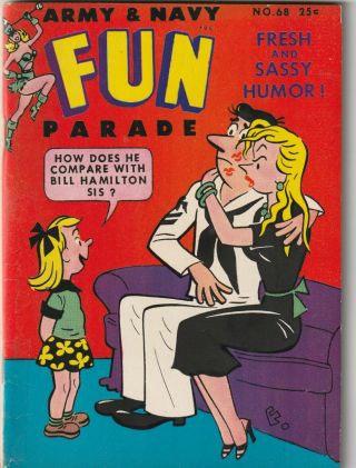 Army & Navy Fun Parade 68 - March 1956 - 2 Bill Wenzel Cartoons - Rare