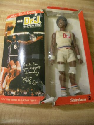Vintage Toy Shindana Dr J Figure Doll Julius Erving Nets 76ers