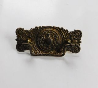Vintage Brass Ornate Victorian Eastlake Stamped Cabinet Drawer Pull Bail Handle