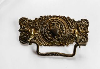 Vintage Brass Ornate Victorian Eastlake Stamped Cabinet Drawer Pull Bail Handle 3