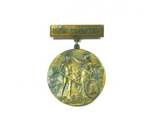 Rare World War 1 Service Medal,  Brotherhood Of Locomotive Firemen And Enginemen