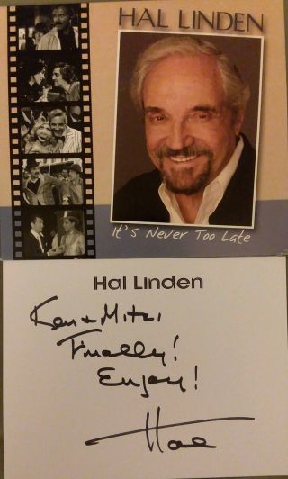 Hal Linden Its Never Too Late Rare Double Signed 2011 (barney Miller) Gd,  Fr/shp