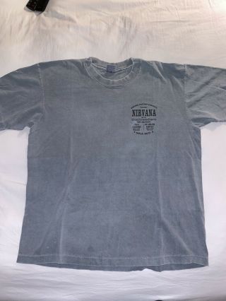 Rare Vintage Nirvana In Utero Tour Local Crew T - Shirt Size Xl Kurt Cobain