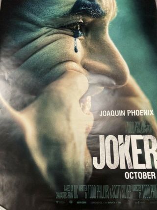Joker Movie Poster 4x6 Feet Bus Shelter Joaquin Phoenix Rare Big Face Style