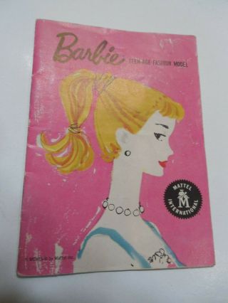 Vintage Barbie 1 Pink Booklet,  W/htf Gay Pariesienne Outfit,  Exc.  /c