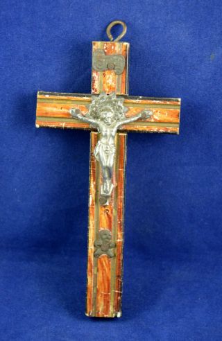 Antique German Crucifix Cross Skull And Crossbones Catholic