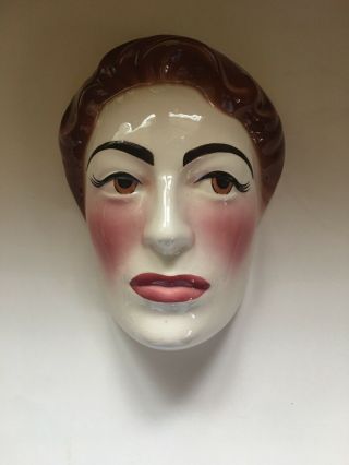 Clay Art Ceramic Face Wall Mask,  Joan Crawford,  Extremely Rare