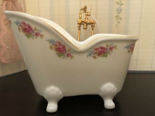 Reutter Dollhouse Porcelain Bathtub and Hand Shower Faucet Set 3