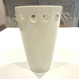 Jonathan Adler Pot A Porter Creamy White Eyelet Vase 8 " Height 1990s Early Rare