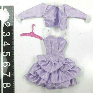 Barbie Vintage Outfit Purple Dress Matching Jacket w/White Lace & Filagre Hanger 2
