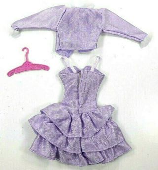 Barbie Vintage Outfit Purple Dress Matching Jacket w/White Lace & Filagre Hanger 3