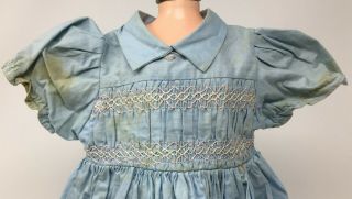 Vintage Blue Doll Dress With Cinched Top Snap Back 10 