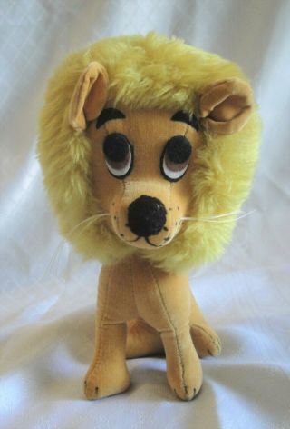 Vtg 1968 Kamar Lion,  Yellow Plush Stuffed Animal,  Another Wild Thing,  Japan,  8 " Toy