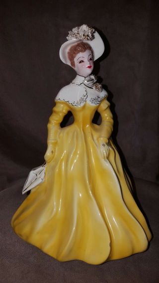 Vintage Florence Ceramics Figurine " Dolores " Rare Yellow.