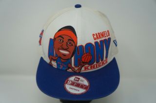 Rare Vtg Era Carmelo Anthony York Knicks Nba Basketball Snapback Hat Cap