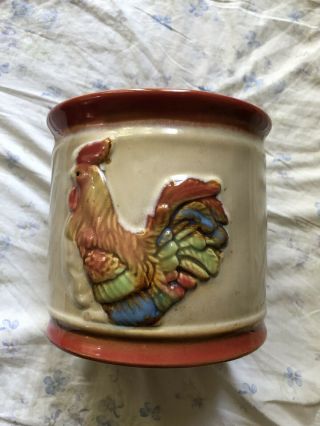 Ceramic Crock Pottery Chicken Rooster Home Decor Farm Country Aesthetic
