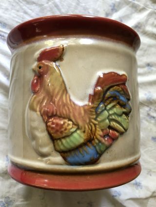 Ceramic Crock Pottery Chicken Rooster Home Decor Farm Country Aesthetic 2