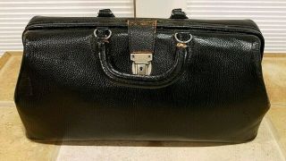 Vintage Kruse Leather Doctors Medical Bag 16 25 With Key