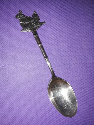 Antique Chinese Export Sterling Silver Demitass Tea Spoon Signed Rickshaw