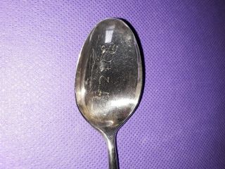 Antique Chinese export sterling silver demitass tea spoon signed Rickshaw 3