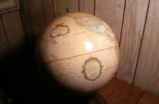 Vintage Replogle 12 " World Classic Globe Map Wood Base
