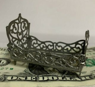 c 1880 ' s Antique Miniature Dollhouse Filigree Baby Bed Cradle PAT May 9,  1883 2