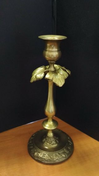 Antique Vintage Rare Candelabra Art Nouveau Brass Bronze Candle Holder