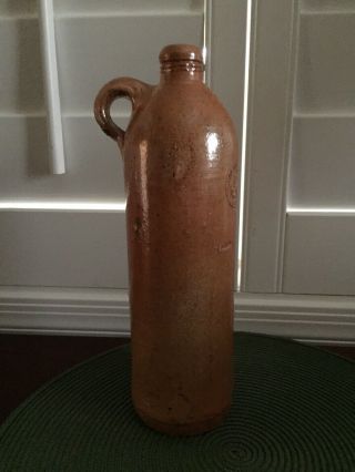 Antique Stoneware Pottery Liquor Bottle Jug German ROLANDSQUELLE - BURTSCHEID 1793 2