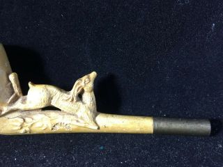 Antique German Meerschaum Pipe with Carved Dear 3