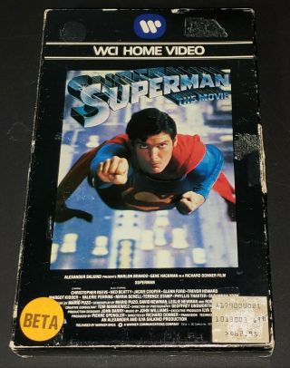 Superman The Movie Betamax Beta 1979 Wci Warner Home Video Big Box Very Rare