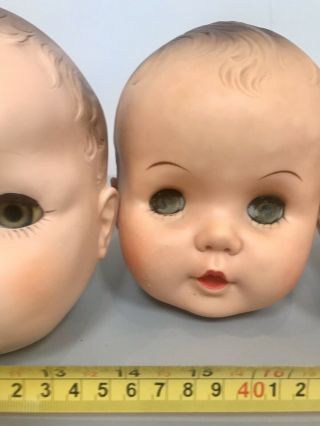 5 EXTRA LARGE Vintage Creepy Baby Doll Heads Halloween Craft Sleepy Eyes 7” Tall 3