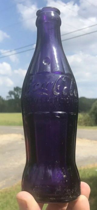 Rare Amethyest 1915 Coca Cola Hobbleskirt Bottle Birmingham Alabama Ala