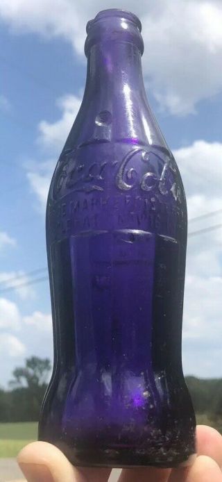 Rare Amethyest 1915 Coca Cola Hobbleskirt Bottle Birmingham Alabama Ala 2