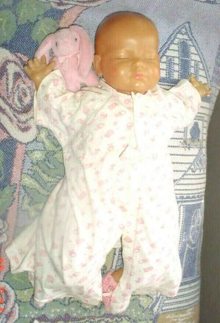 Vtg Large 19 " Sleeping Newborn Realistic Reborn Baby Doll Eugene Vinyl Cloth