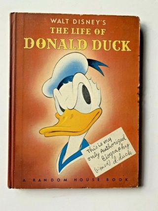 Walt Disney The Life Of Donald Duck 1941 Hardcover Authorized Biography Rare