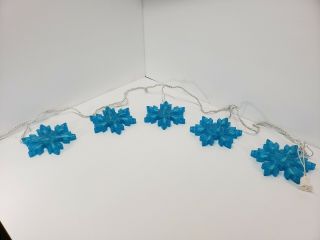 Vintage Rare Large Hanging Snowflakes Christmas String Lights - 7 Foot Long