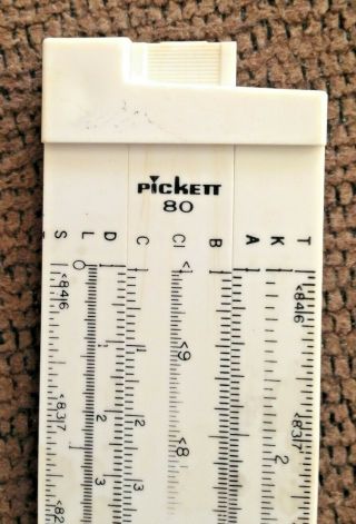 VINTAGE RARE PICKETT Model 80 Slide Rule - With Instructions Pre - Owned,  Math 3