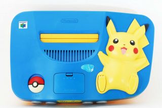 Limited Nintendo 64 Pikachu Blue Yellow Console N64 Japan Rare 022