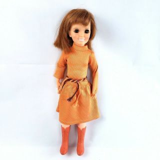 Ideal Vintage 1971 Moving Groovin Crissy Doll Orange Dress & Shoes