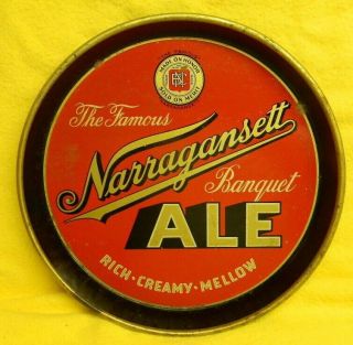 Rare Vintage Pre - Pro Narragansett Beer Nbc Logo Tray Sign Cranston Rhode Island