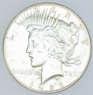 1928 P Peace Dollar Example Ultra Rare Key Date Wow $$$nr 12185