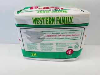 Vintage Western Family Size 4 Basic Style Disposable Diapers Opened Pack RARE 3