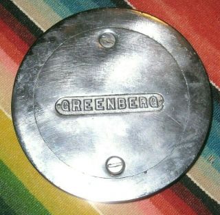 Antique Vintage Greenberg Ca Usa Chrome Over Bronze Fire Hydrant Hose Cap Lid