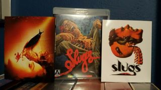 Rare Slugs Blu - Ray Booklet & Matching Card Arrow Video Oop Horror Cult Gore