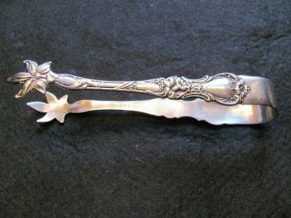 Antique Plated,  Floral Tongs For Small Salad Or Relish Tray.  1835 R.  Wallace 9