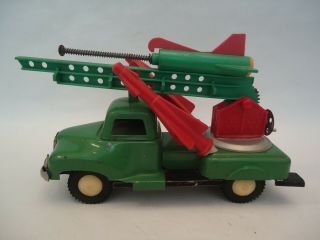 Vintage Rare Poland Military Missile Rocket Launcher Friction Truck Tin Toy