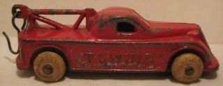 Antique Slush Cast Metal Toy Tow Truck 3 3/4 " Barclay 1930s